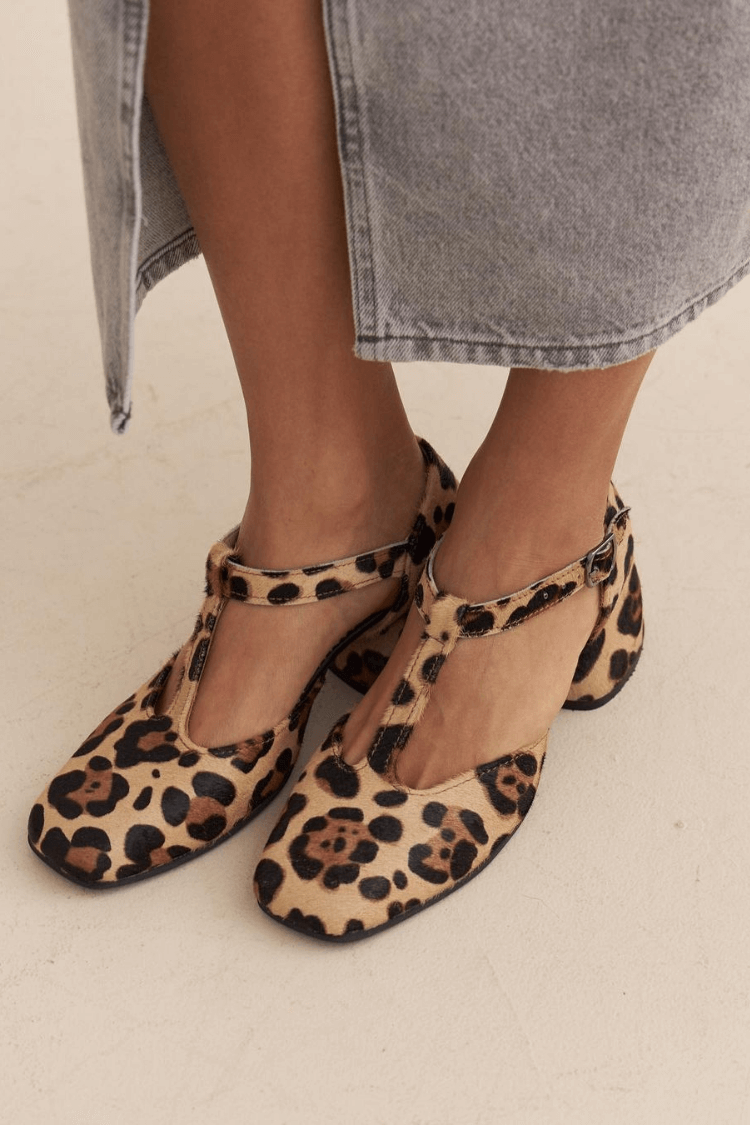 TALIA™ | LEOPARD T-STROPP BLOKKHÆLER