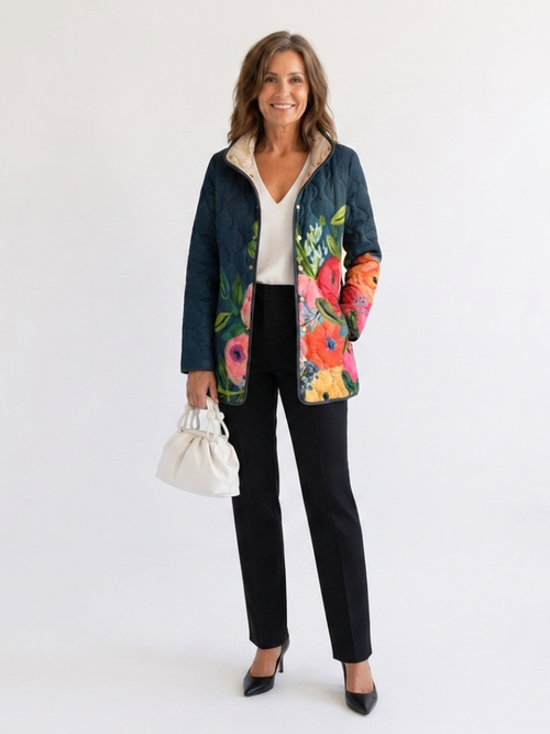 CAMILLE™ | QUILTET JAKKE MED PRINT