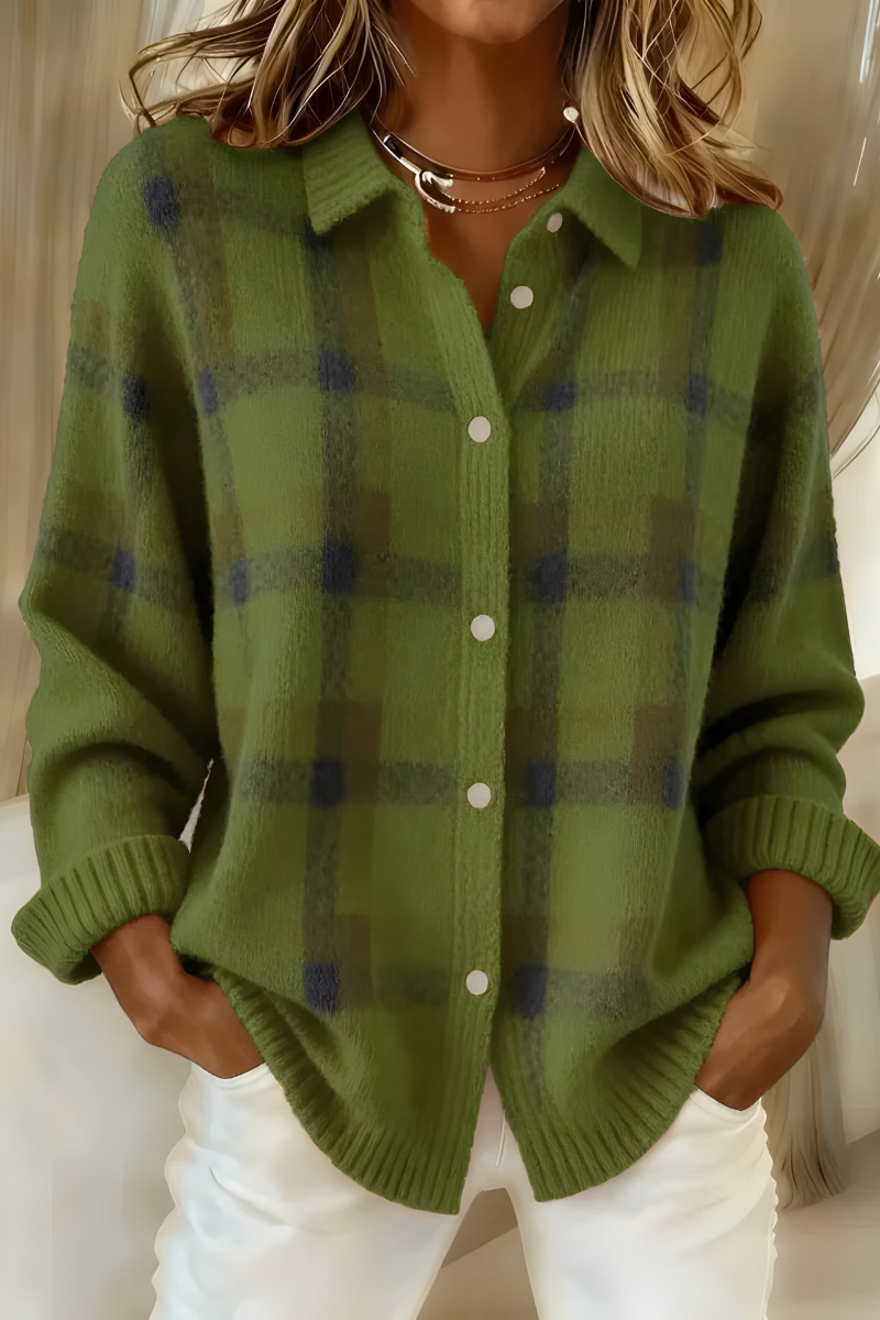 KAJA™ | STRIKKECARDIGAN — Grønn