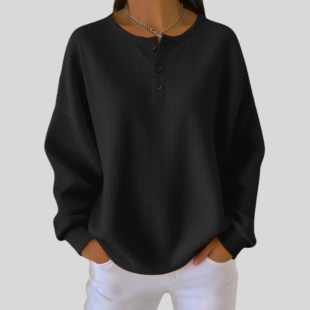 ROMY™ | HENLEY-TOPP — Svart