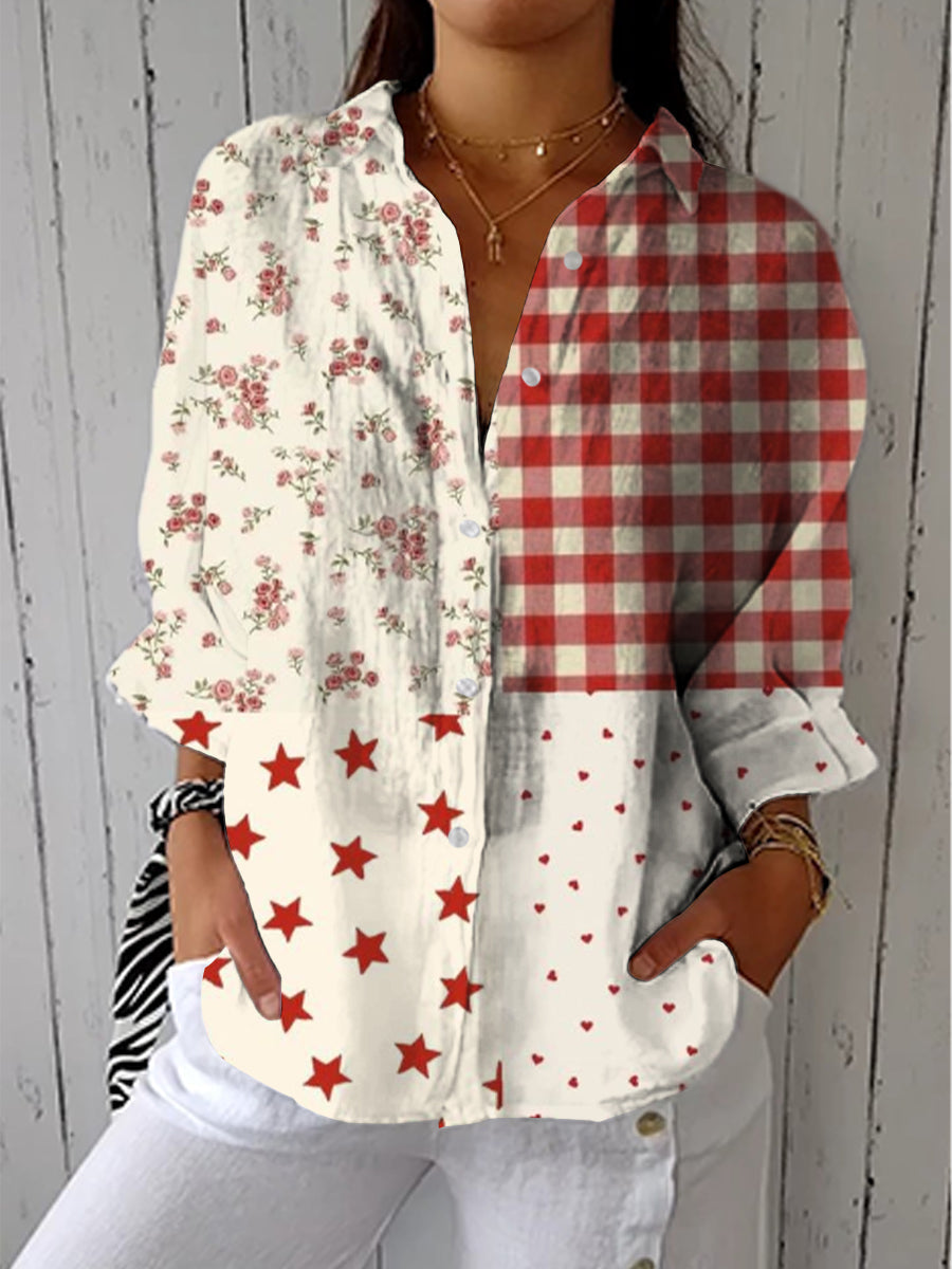 ROSEMARY™ | KLASSISK PATCHWORK BLUSE