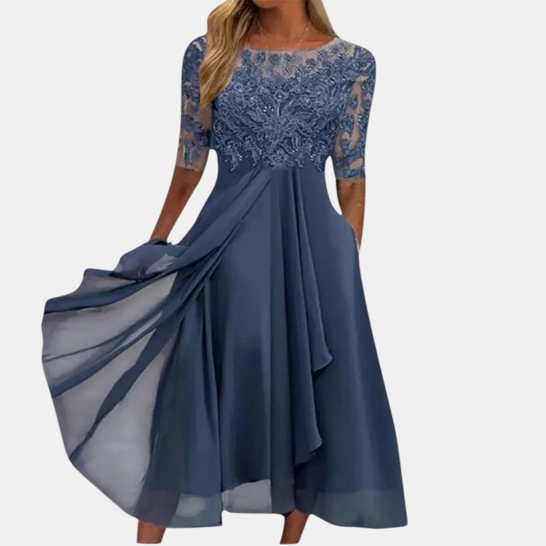 Rebecka™ | Elegant Kjole — Blå