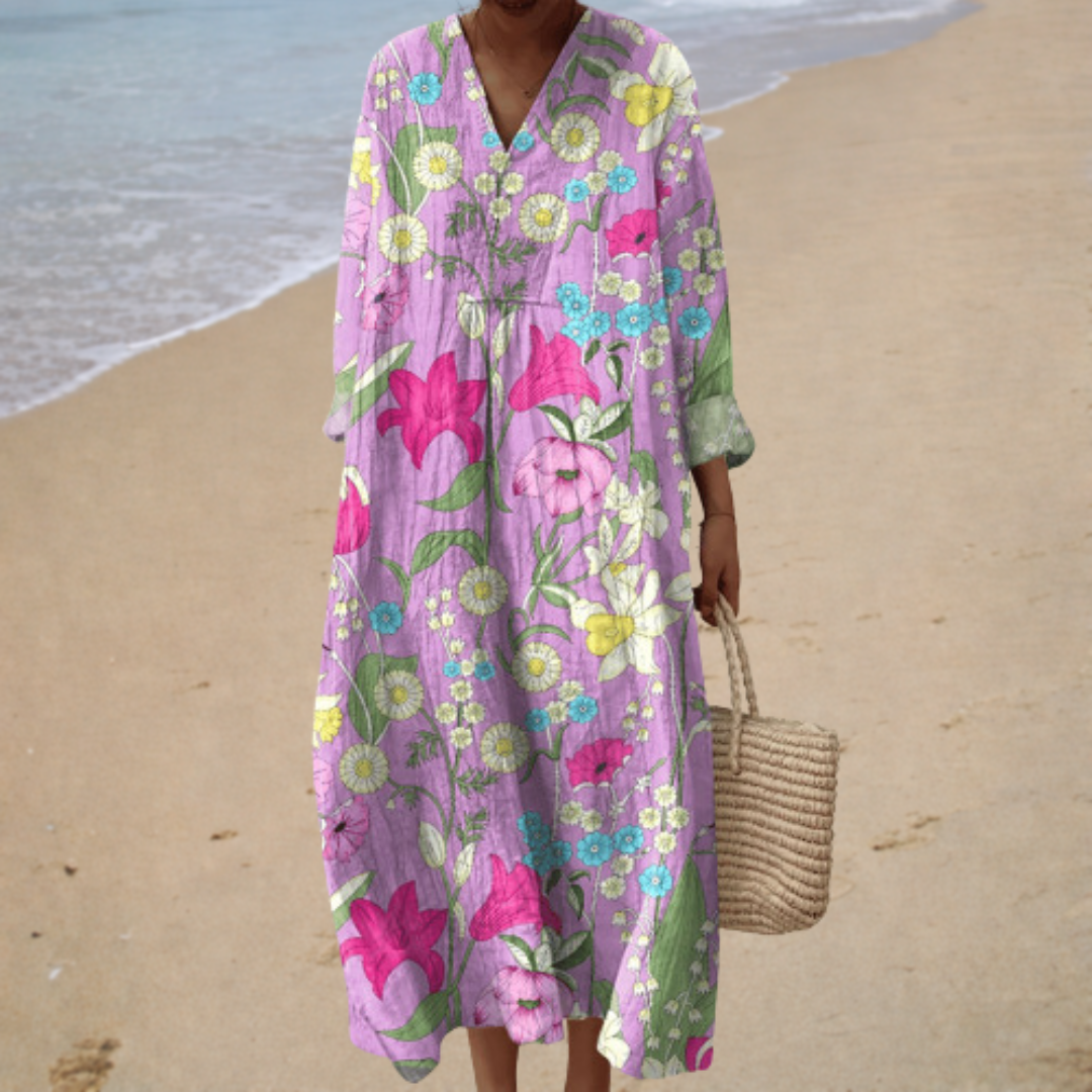 SUZETTE™ | LANG FLORAL ELEGANT SOMMERKJOLE