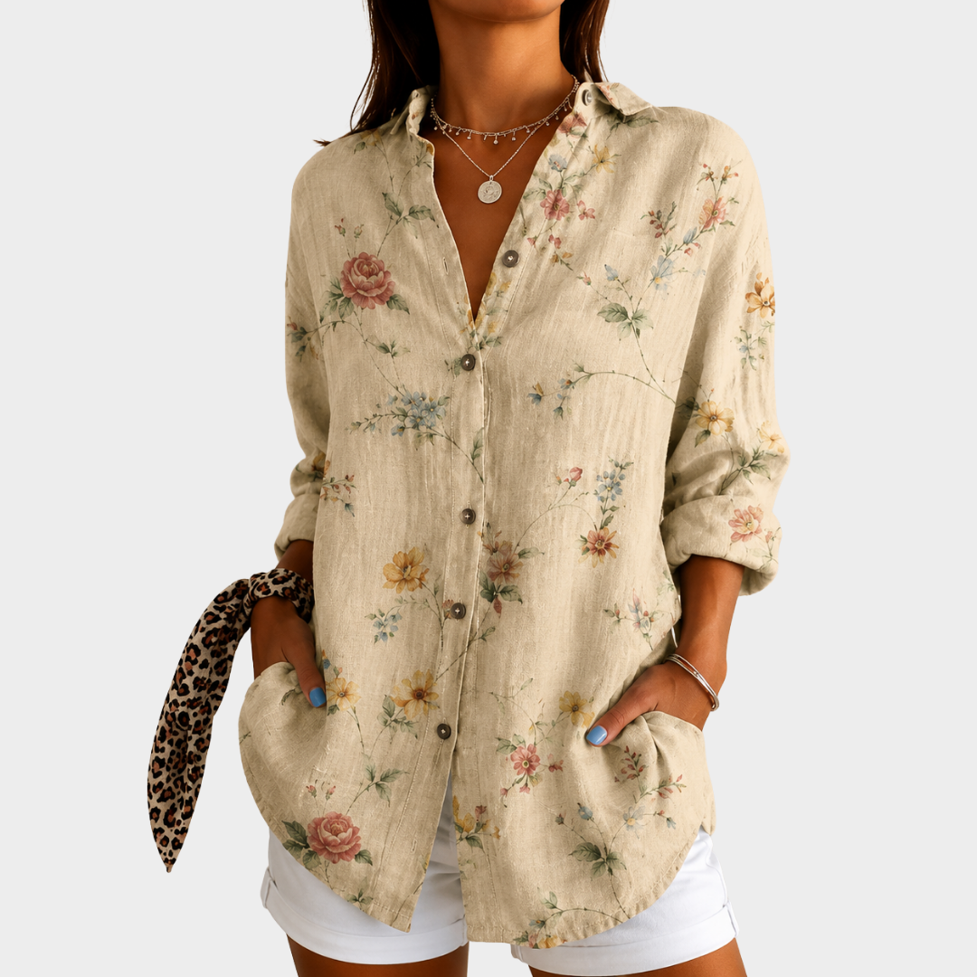 JULIETTE™ | FARGERIK MØNSTRET BLUSE