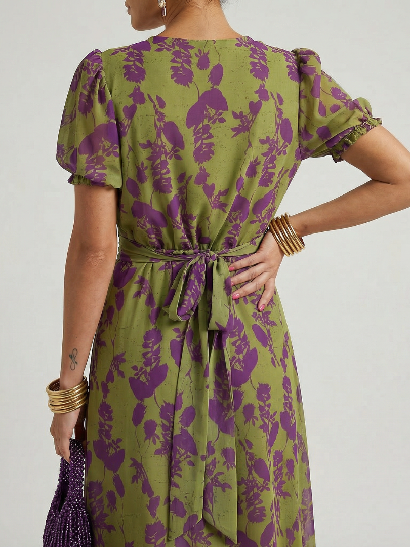 Virel | Avslappet Blomstret Midikjole