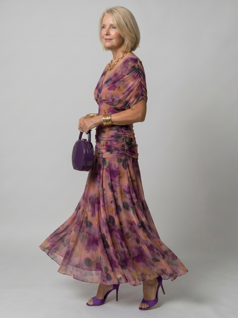 Calen | Off Shoulder Flytende Midikjole