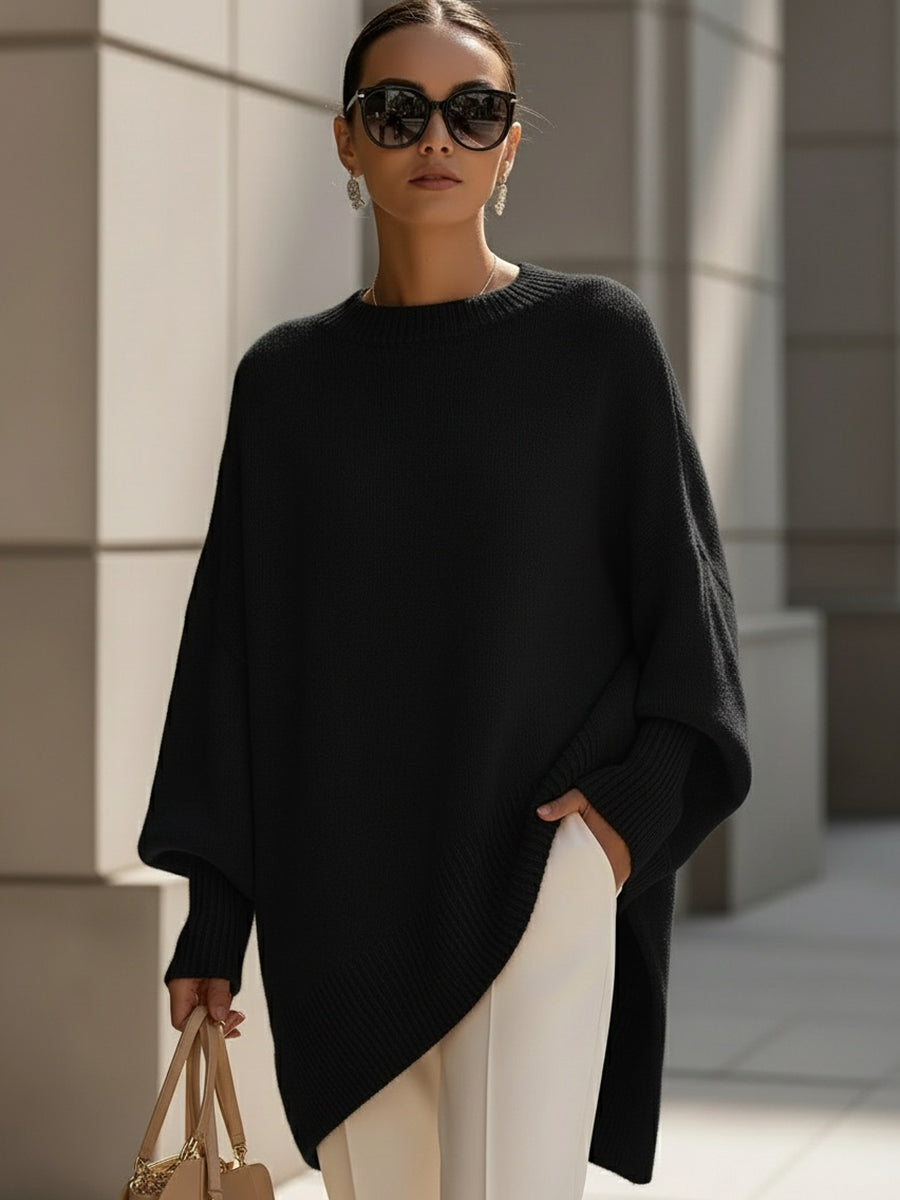 Isabella™ Oversized Poncho — Svart