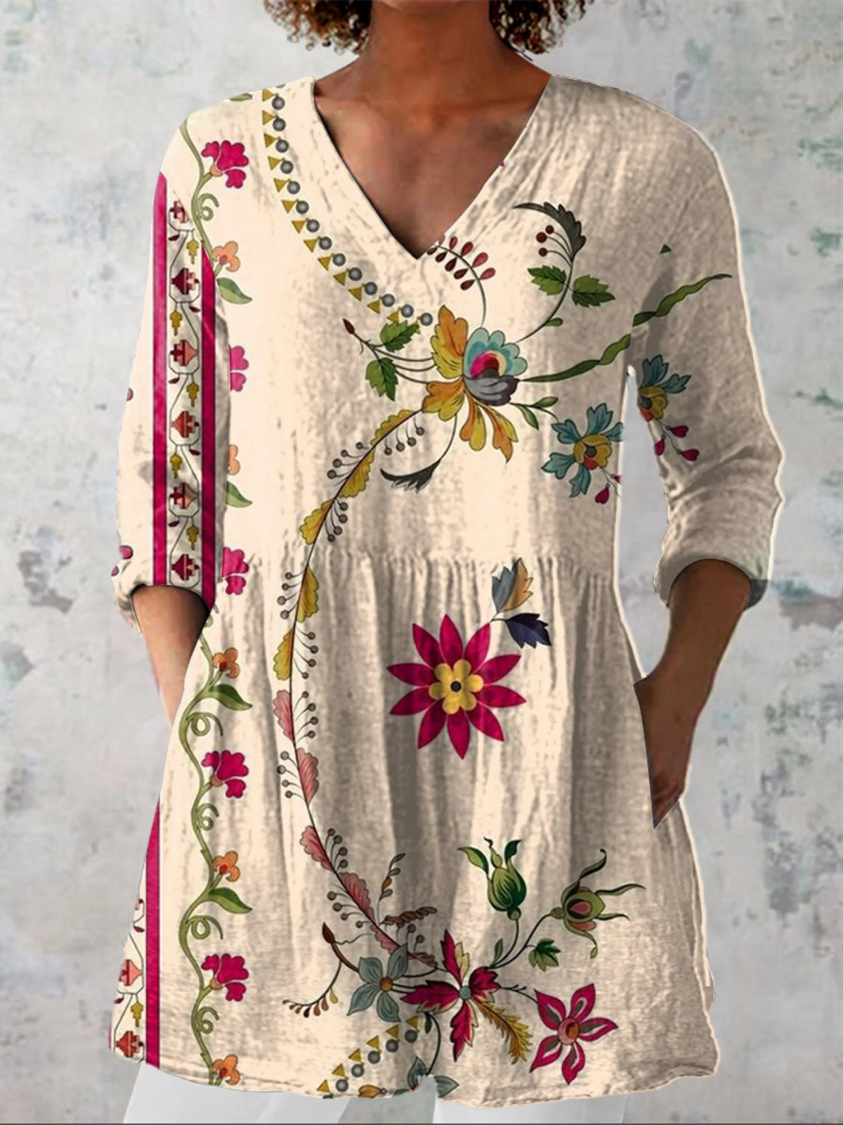 NAYA™ | LANG V-HALS BLUSE