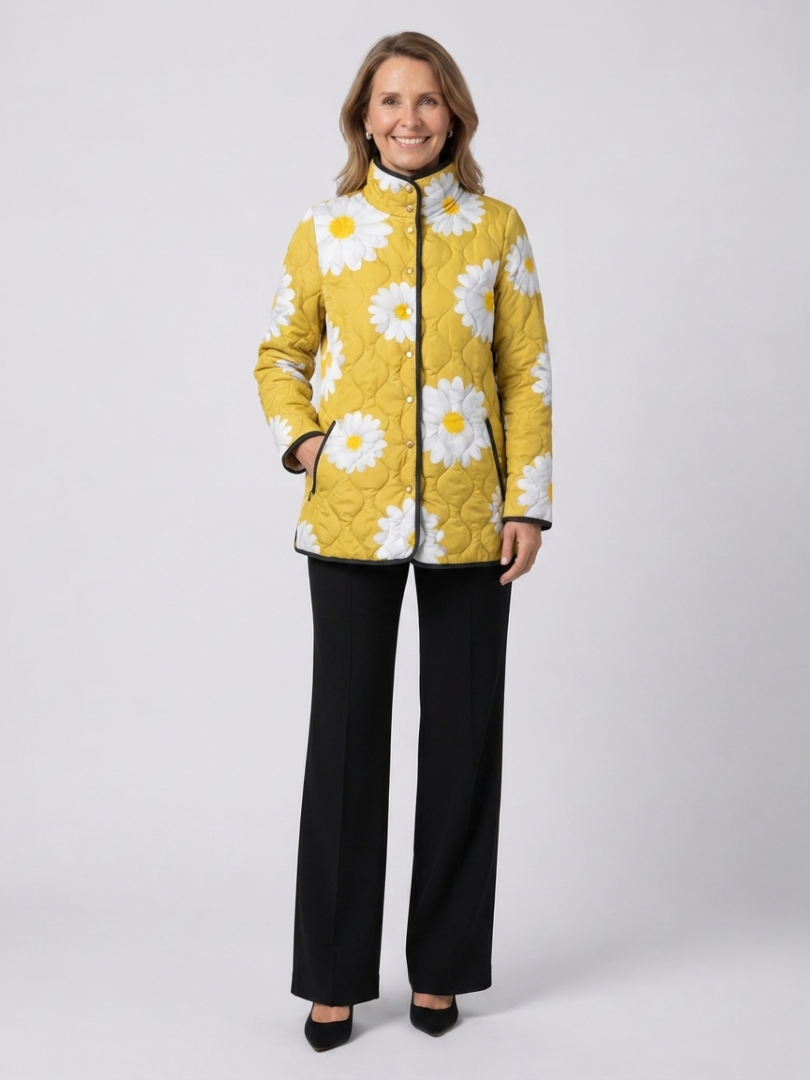 ELISE™ | QUILTET JAKKE MED PRINT