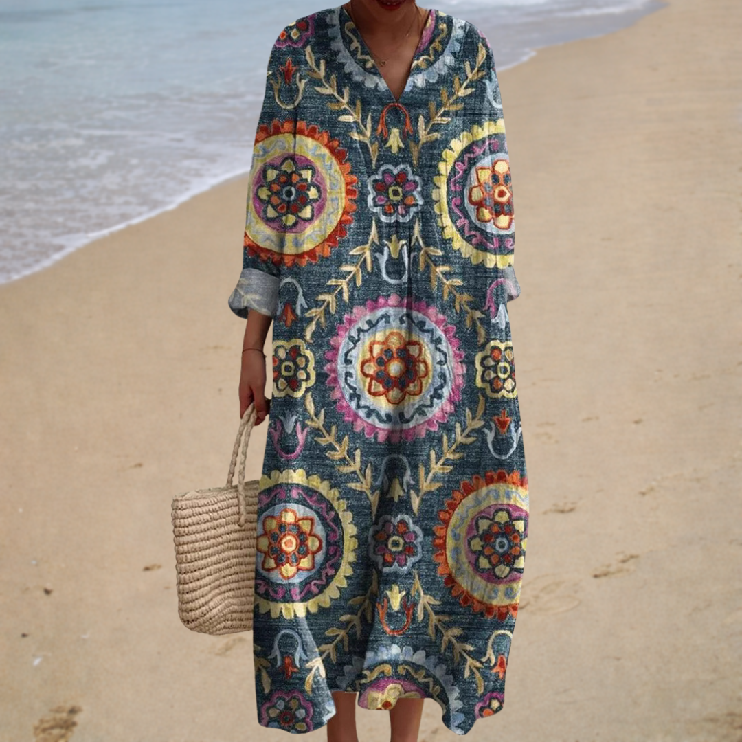 GABRIELLE BOHÈME™ | LANG BOHÈMISK MOTIF KJOLE