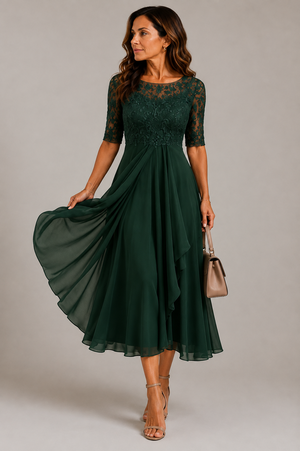 CELINE™ | ELEGANT KJOLE — Grønn