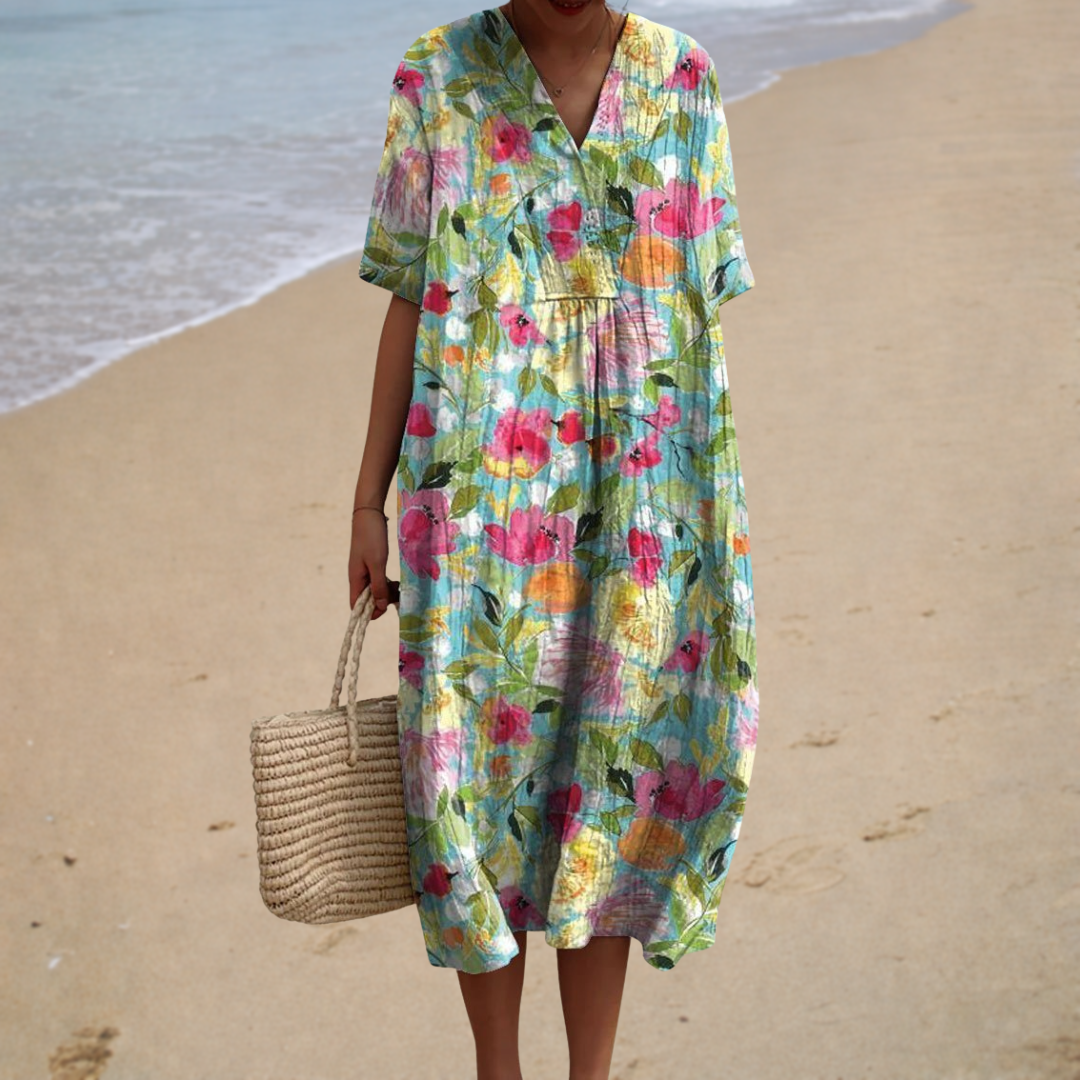 JULIETTE™ | LANG FLORAL FARGERIK SOMMERKJOLE