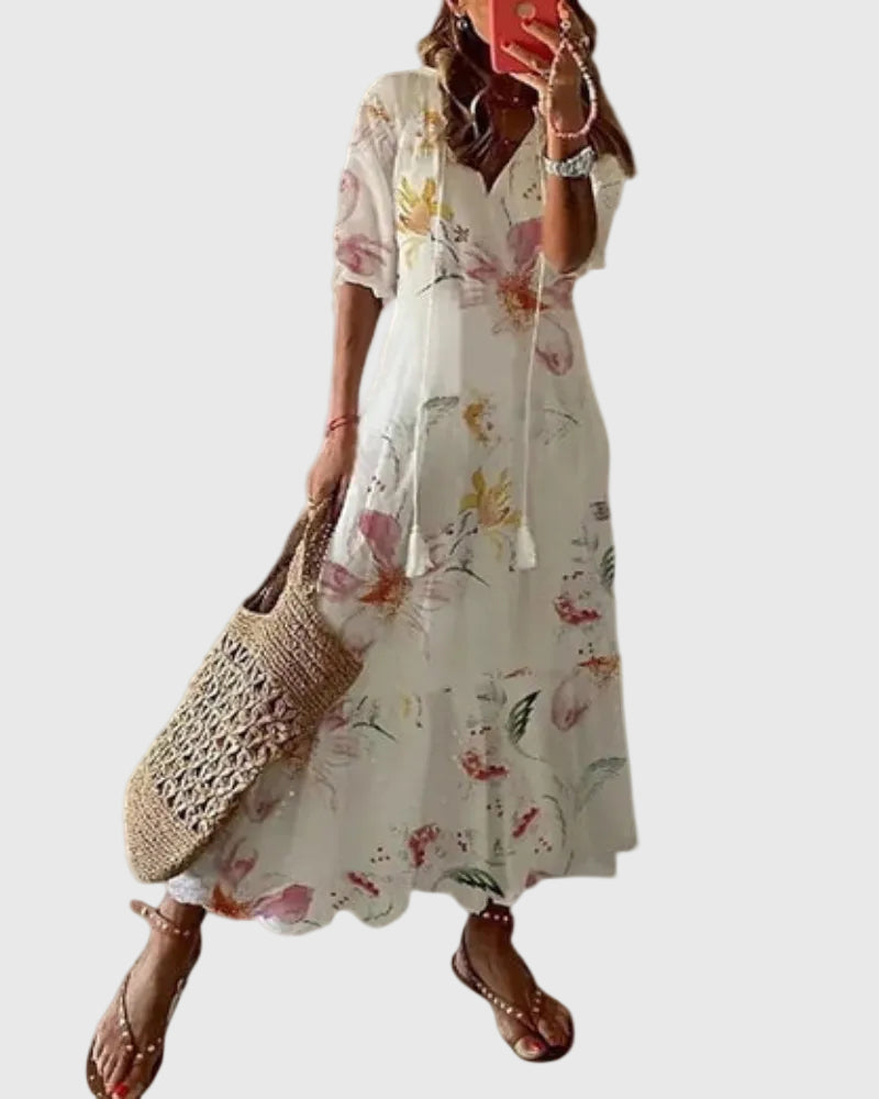 SOFIA BOHO™ | VINTAGE BOHO MAXIKJOLE — Hvit