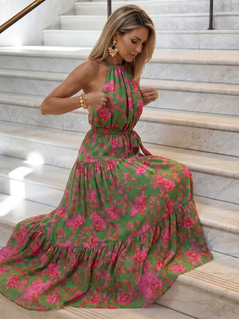 Rowen | Drapert Halter Midikjole