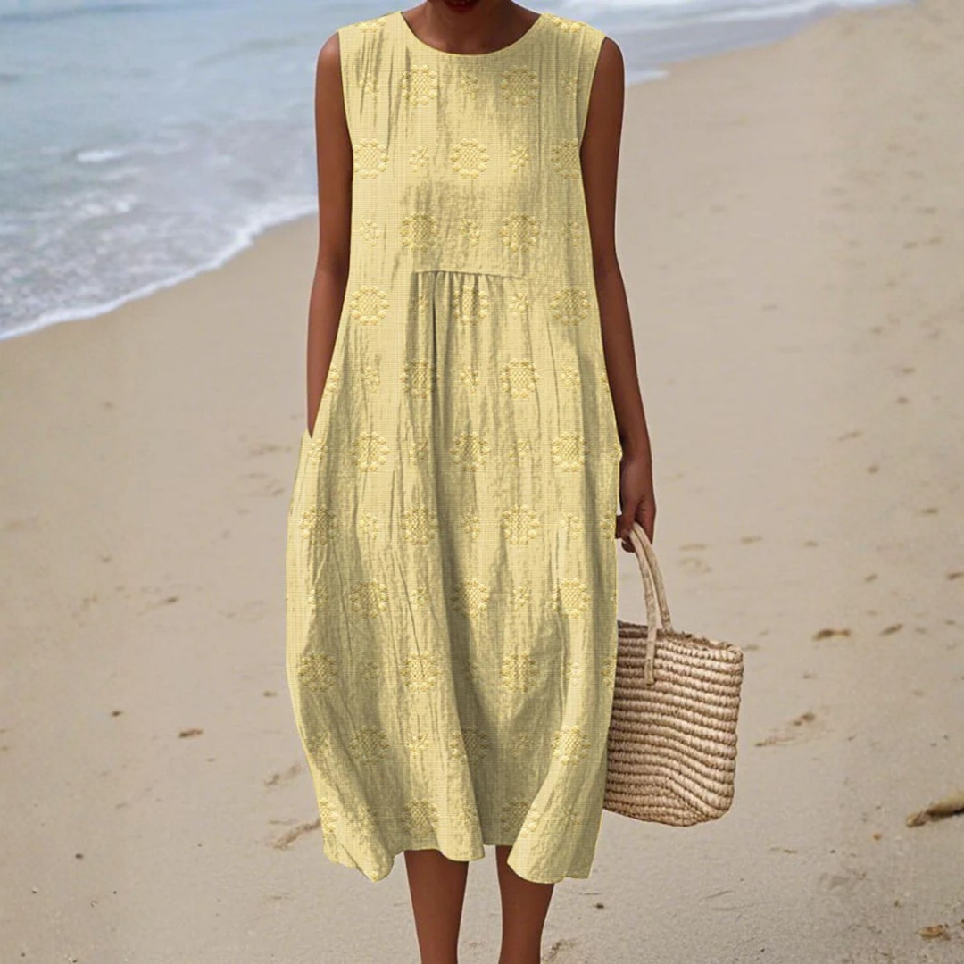 TERESA™ | ELEGANT MIDI-KJOLE | BEIGE