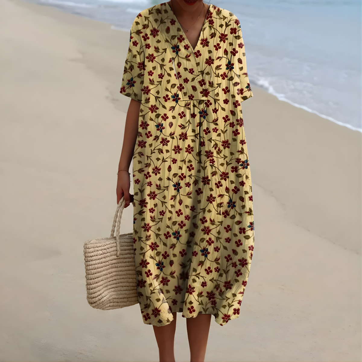 TALLULAH™ | BLOMSTER V-HALS SOMMERKJOLE