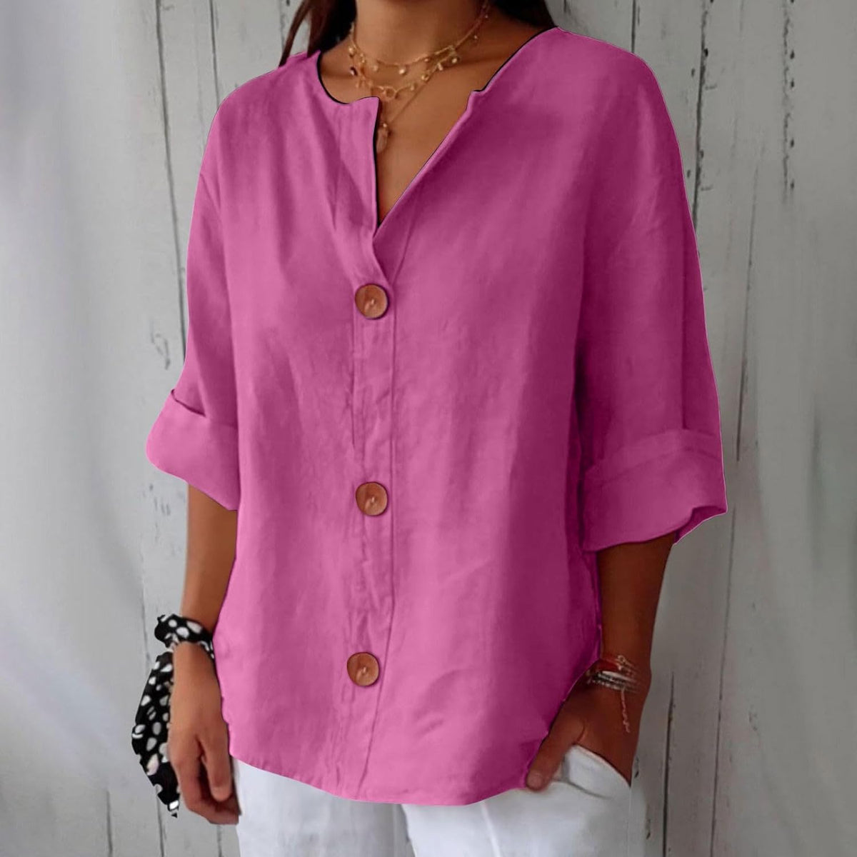 OLIVIA™ | LØS SOMMERBLUSE — Rosa