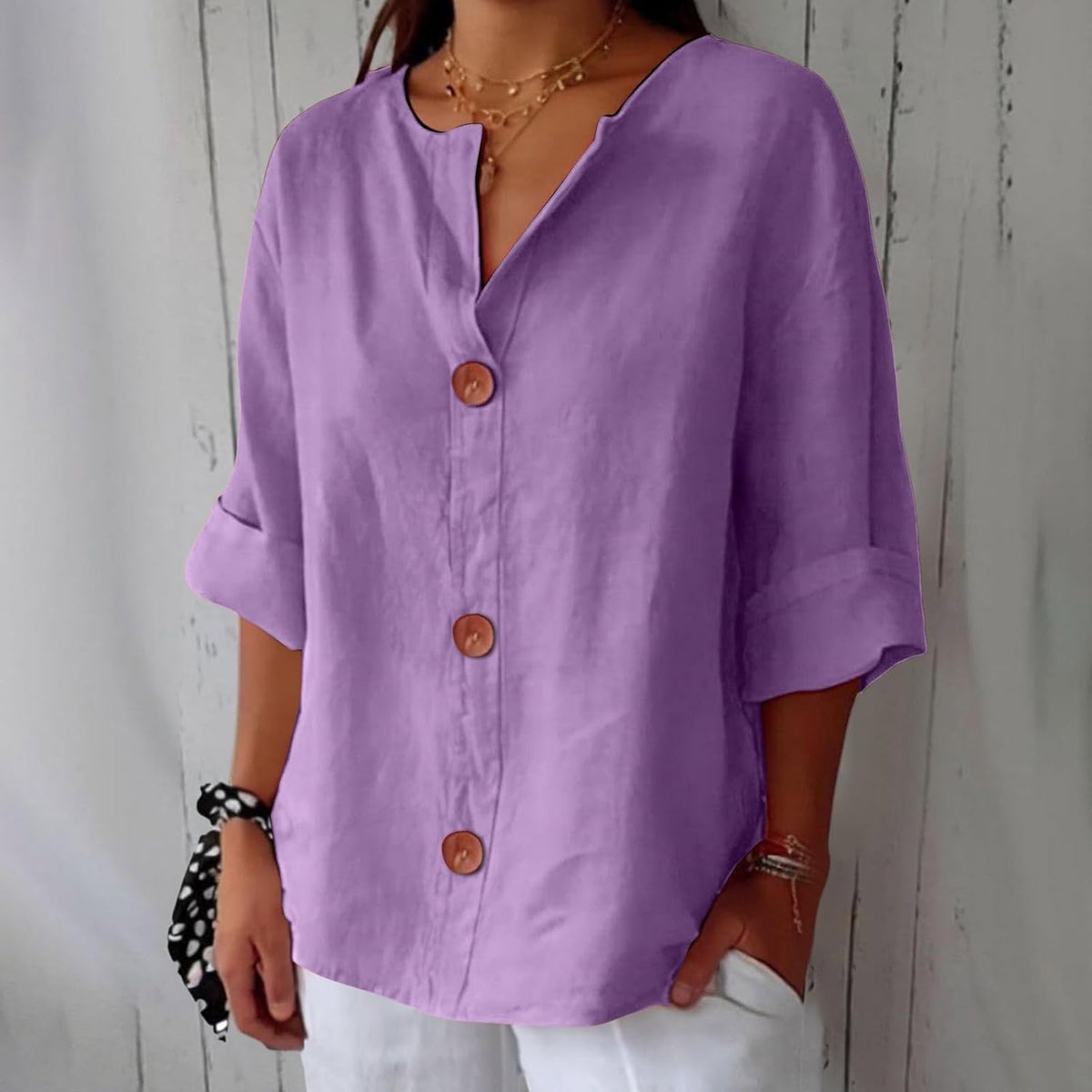 OLIVIA™ | LØS SOMMERBLUSE — Lilla