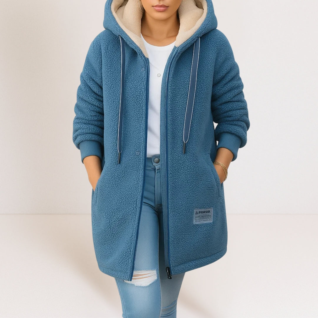 Fiona™ Fleece-jakke med Hette — Blå