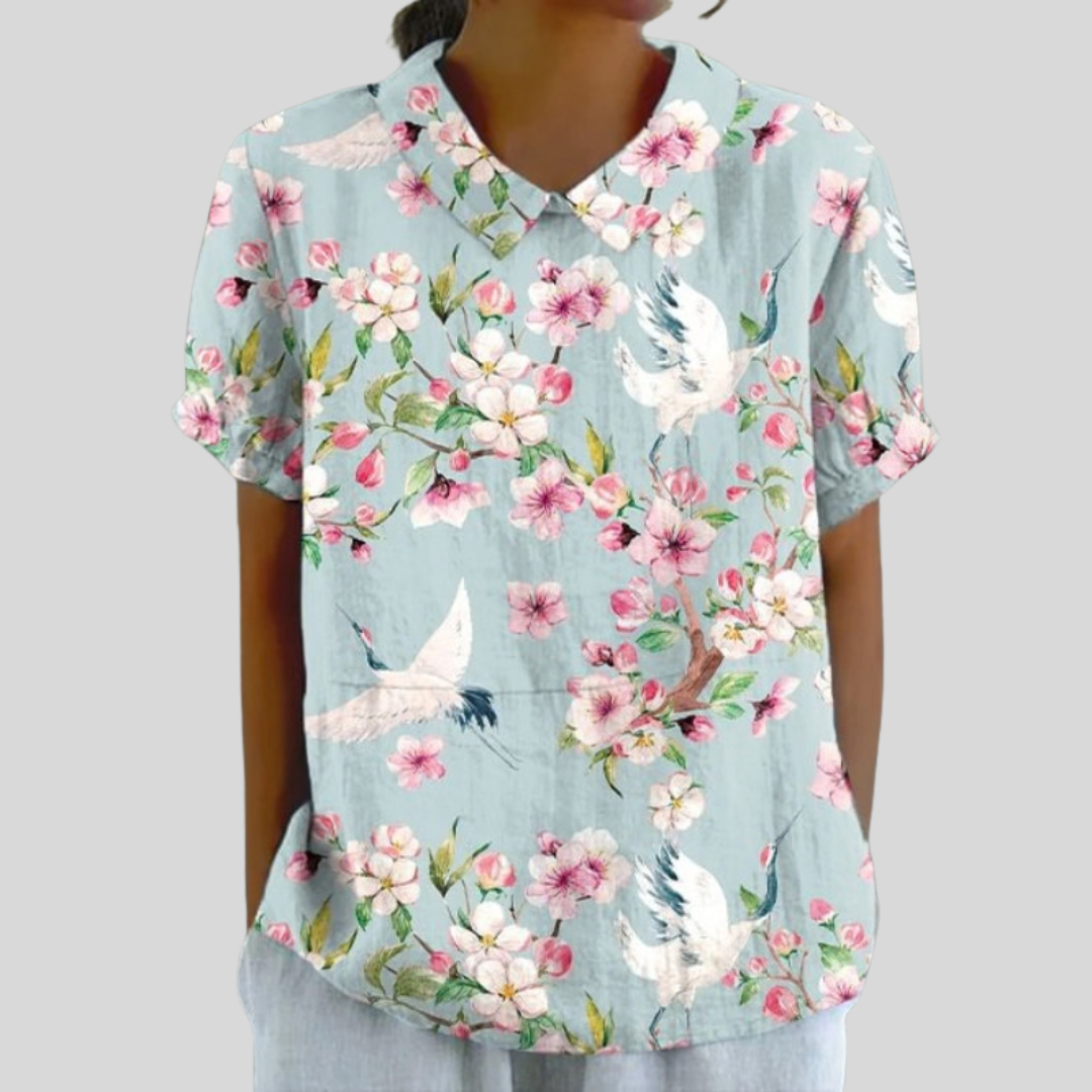 ÉLINA™ | GRASIØS BLOMSTER BLUSE