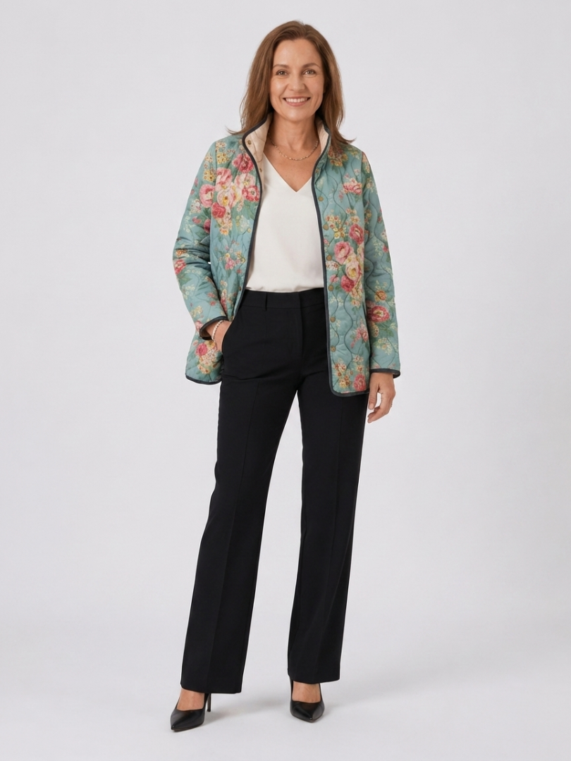 MATHILDE™ | QUILTET JAKKE MED PRINT