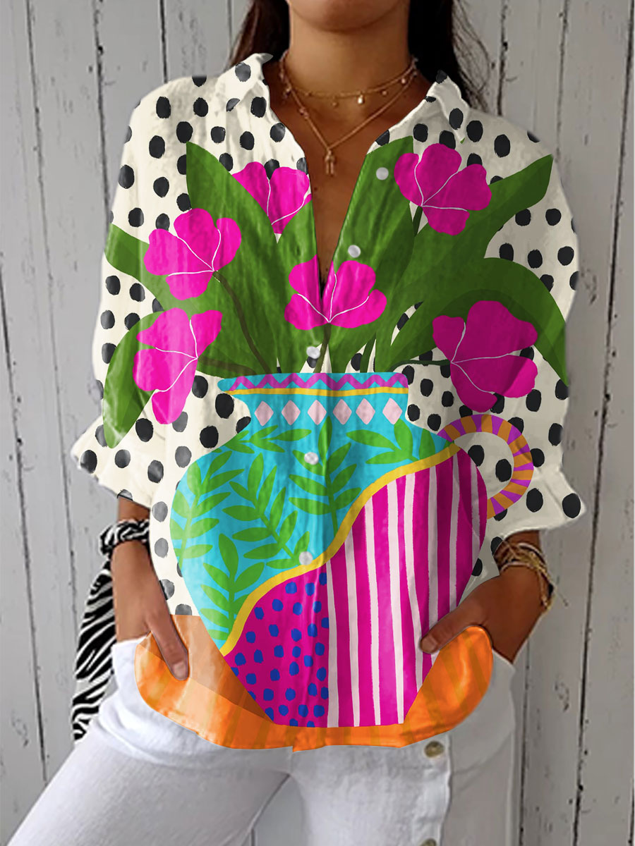 DIANA™ | BLOMSTER GRAFISK BLUSE
