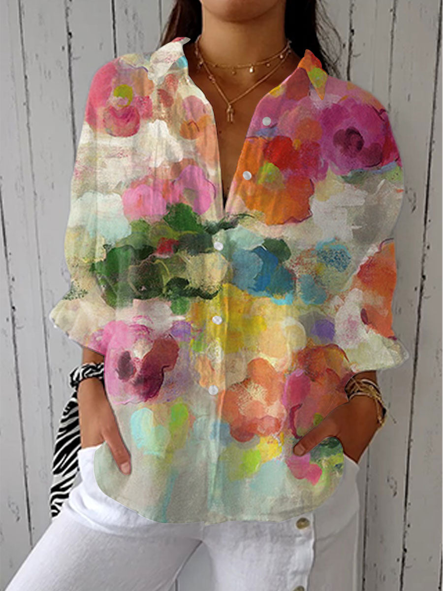 CAROLINE™ | AKVARELL BLOMSTER BLUSE