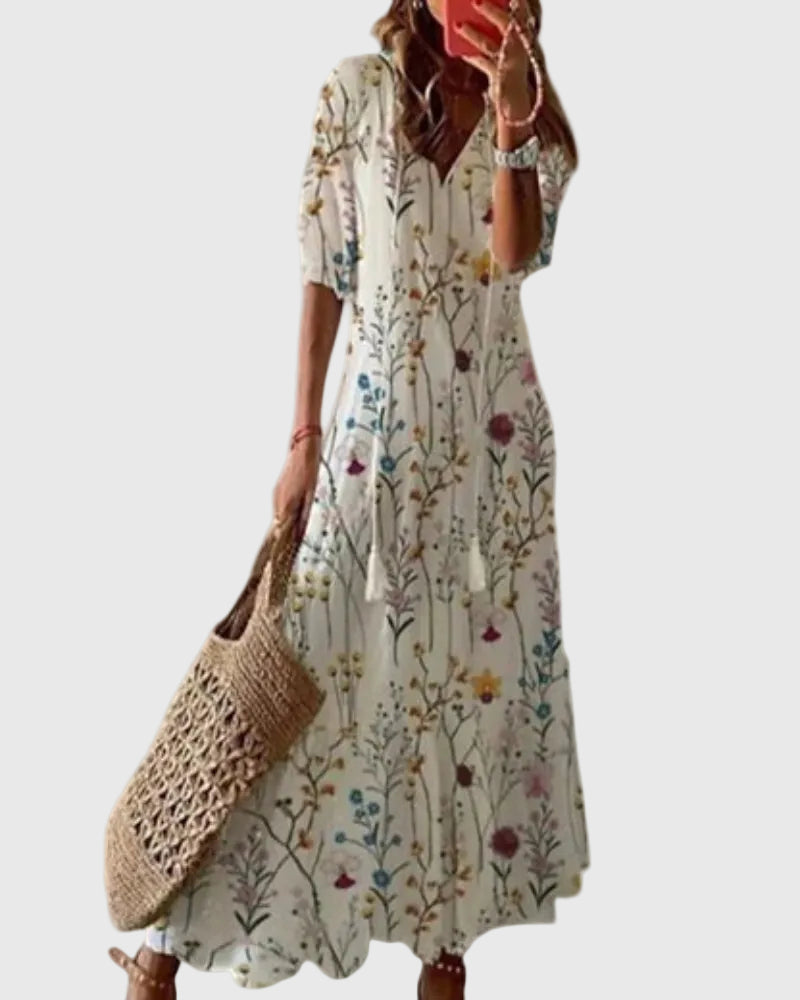 SOFIA BOHO™ | VINTAGE BOHO MAXIKJOLE — Blommor