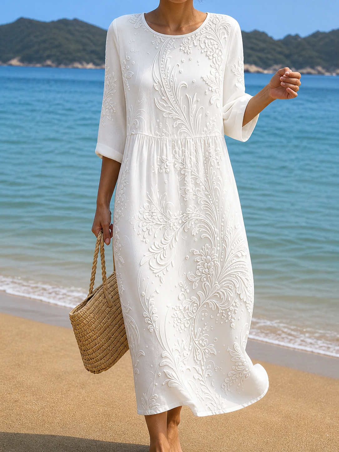 SCARLETT™ | AVSLAPPET BLOMSTERPRINT STRANDKJOLE