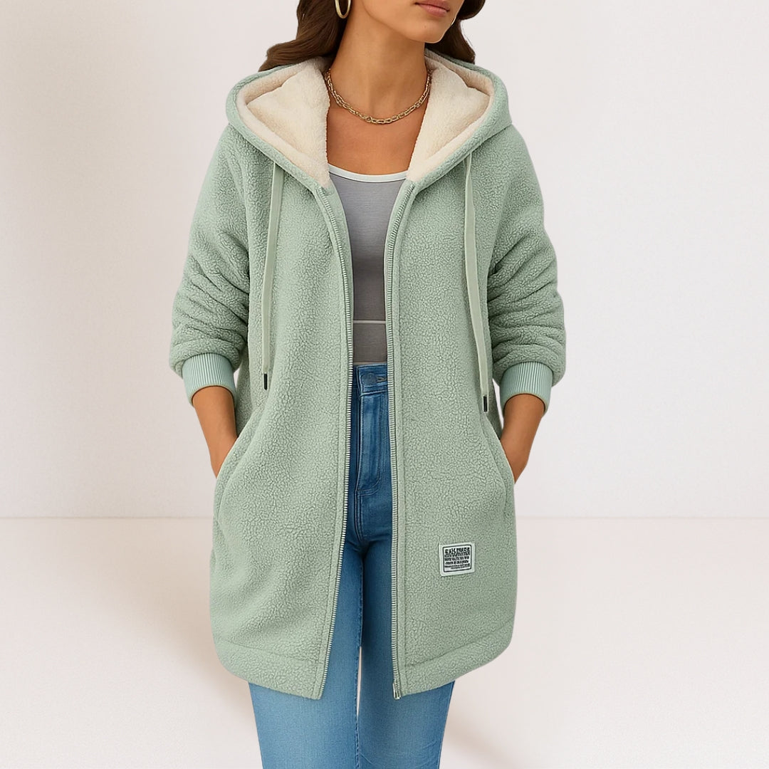 Fiona™ Fleece-jakke med Hette — Grønn