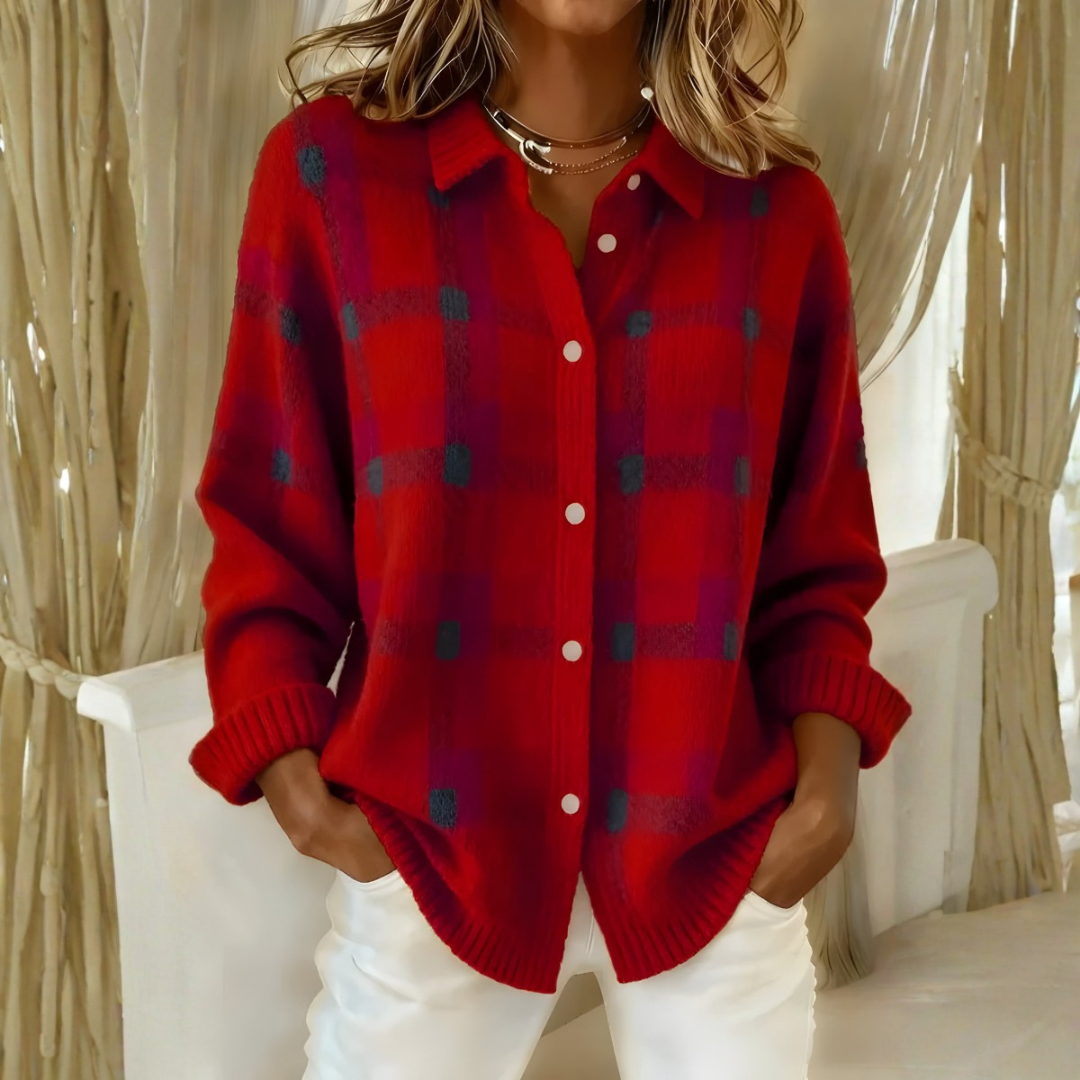 EMILIA™ | RUTETE STRIKKECARDIGAN