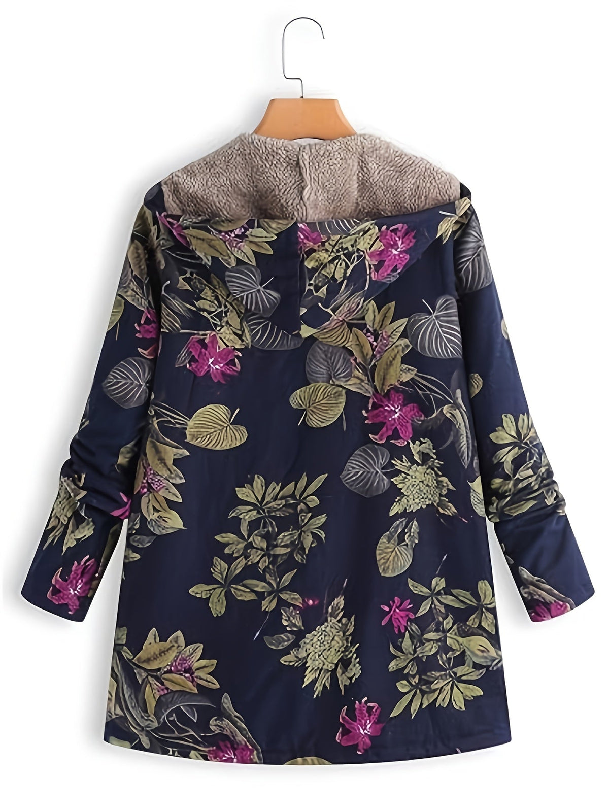 Rosalind™ Blomstret Fleecefôret Kåpe med Hette