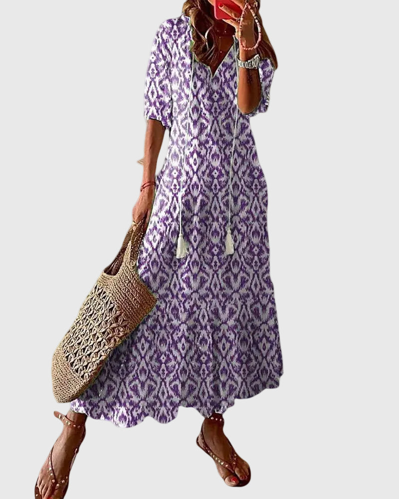 SOFIA BOHO™ | VINTAGE BOHO MAXIKJOLE — Lilla