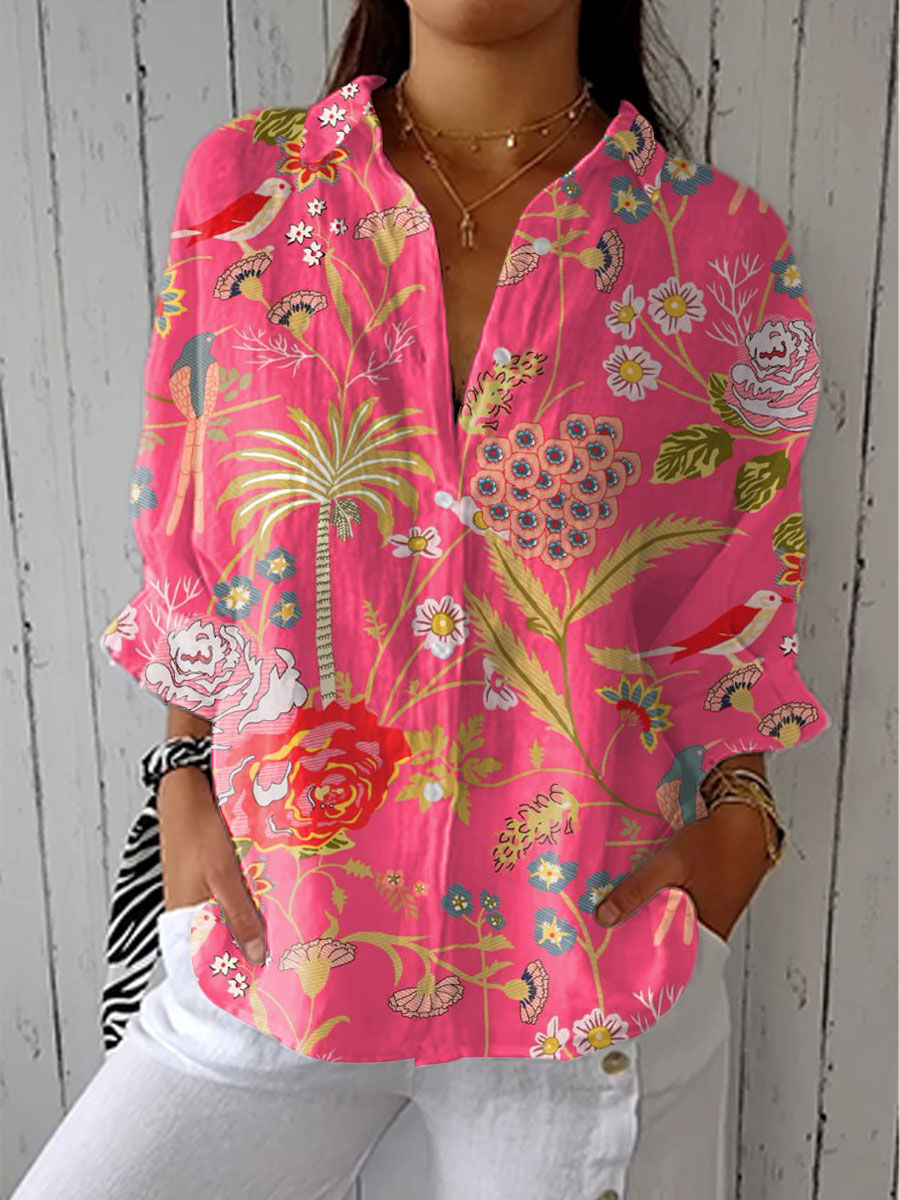 ELIZABETH™ | TROPISK BLOMSTER BLUSE