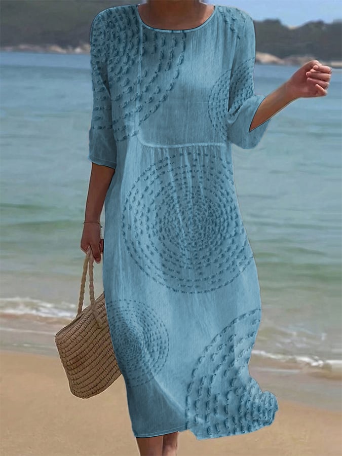 NORA™ | BRODERT AVSLAPPET STRANDKJOLE