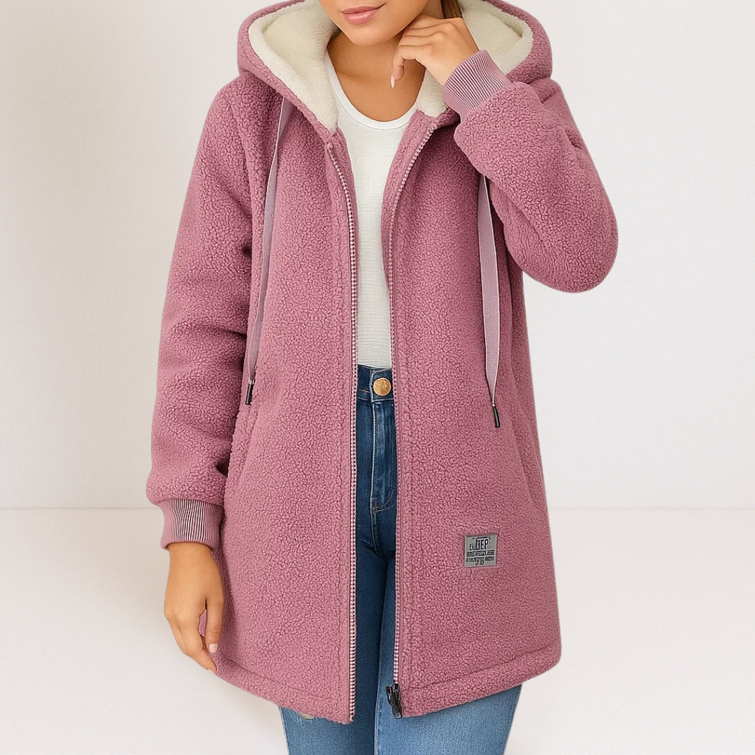 Fiona™ Fleece-jakke med Hette — Rosa