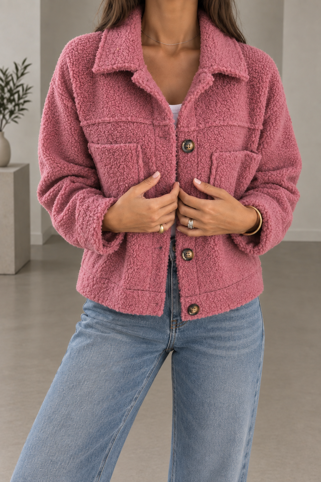 Solveig™ Koselig Jakke — Rosa