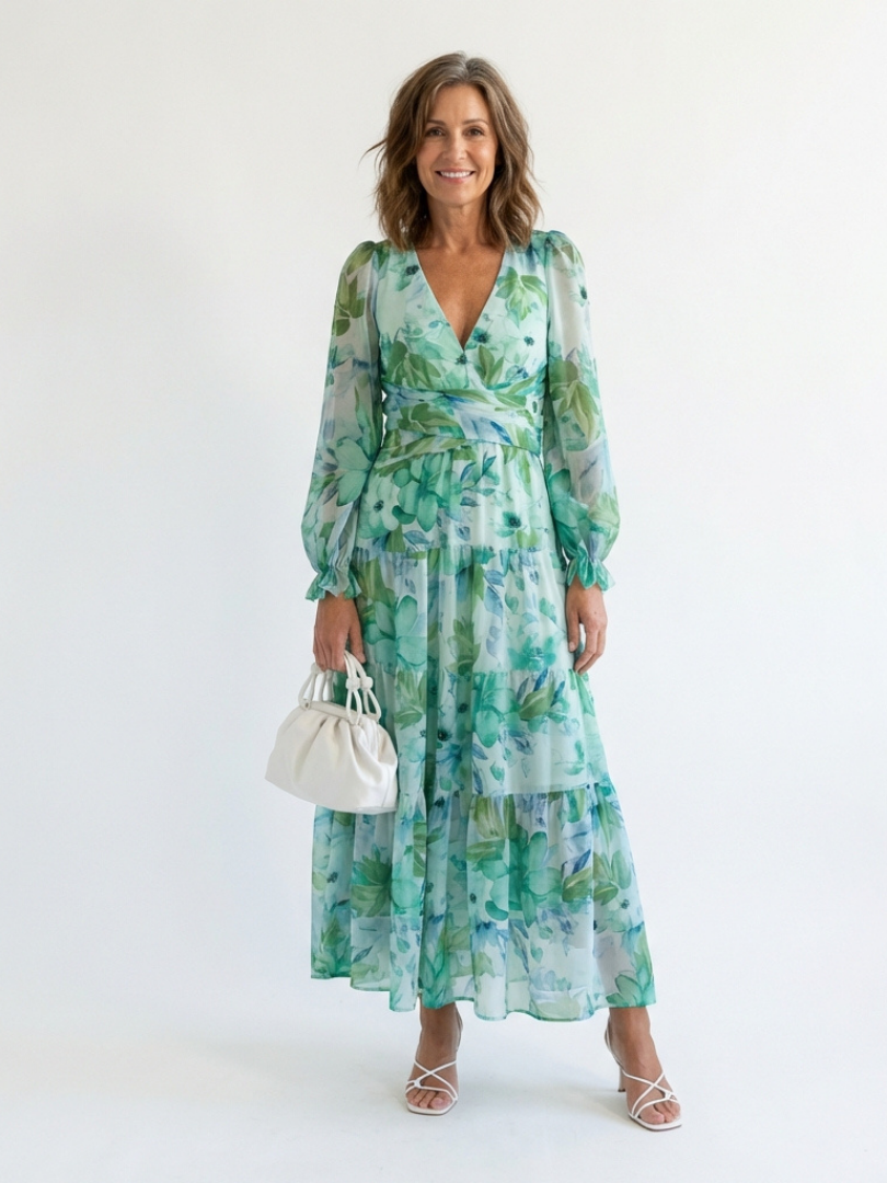 MAËLLE™ | BLOMSTER MAXI-KJOLE MED NATURLIG ELEGANSE