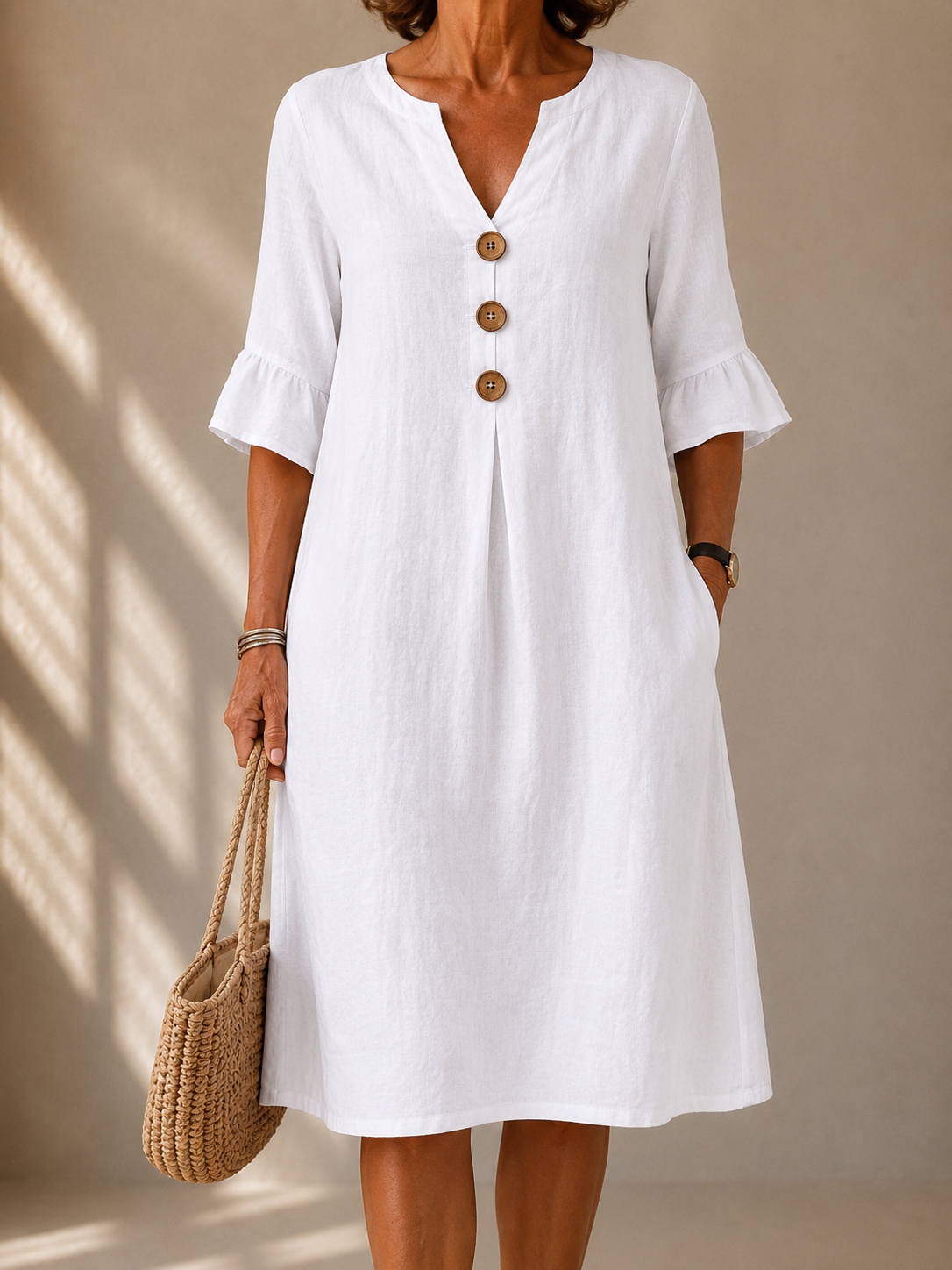 ALMA™ | KNAPPE SOMMERKJOLE HVIT