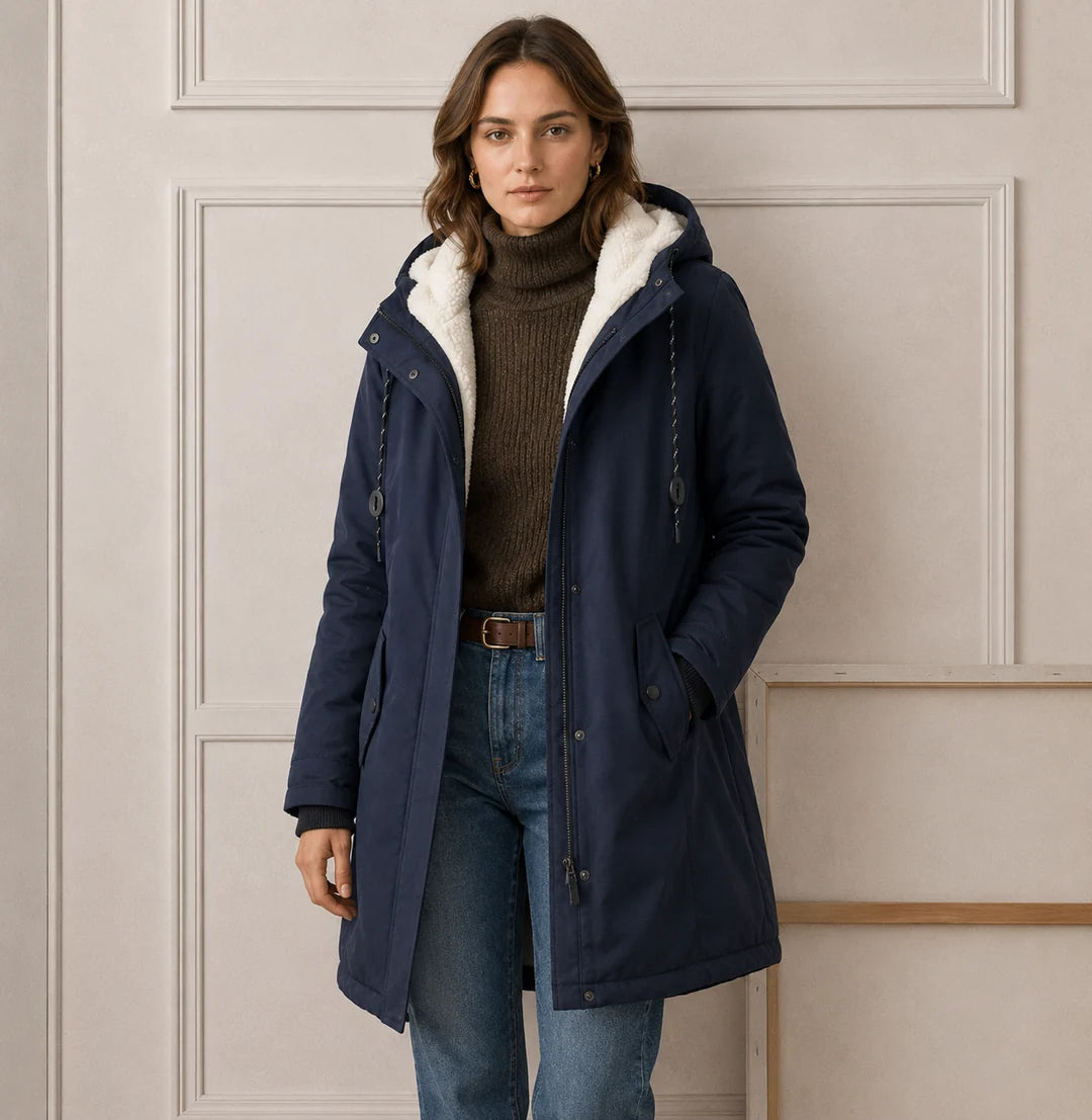 EVEREST™ | KOSELIG KÅPE MED HETTE – MARINEBLÅ