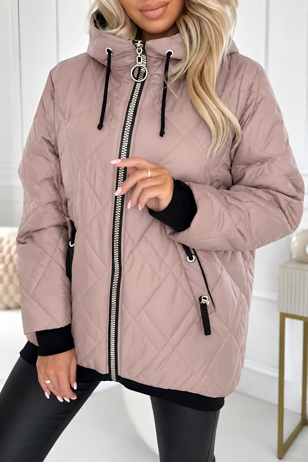 Rolande™ Lett Vattert Jakke — Rosa