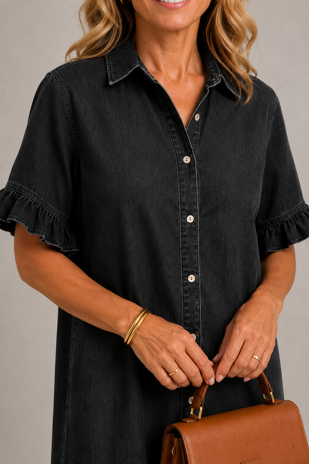 DENIM BREEZE™ | DENIMKJOLE — Svart