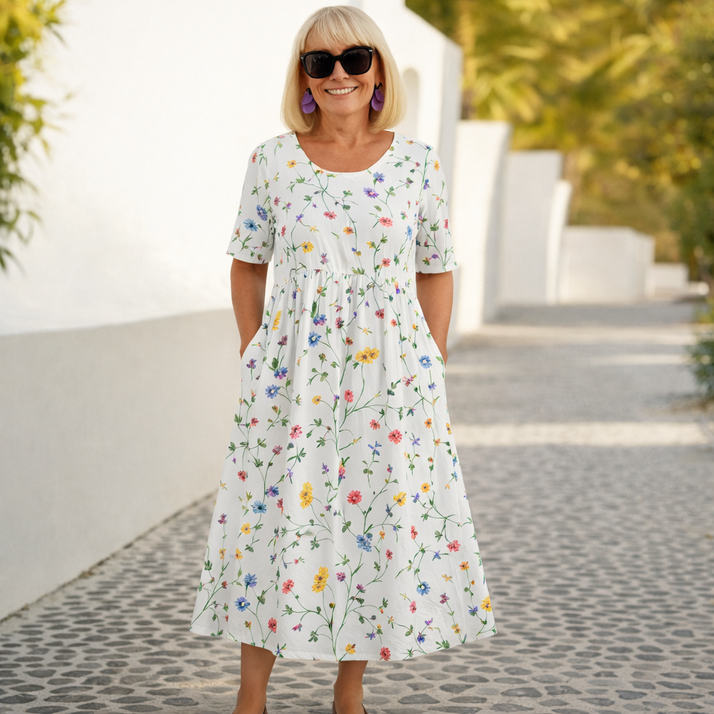 ROBIN™ | BLOMSTER MIDI-KJOLE