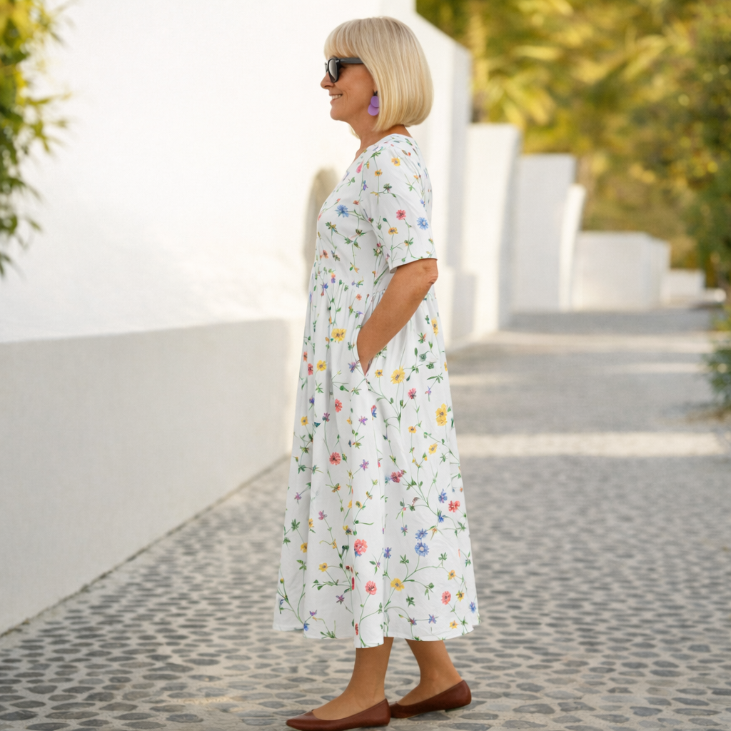 ROBIN™ | BLOMSTER MIDI-KJOLE