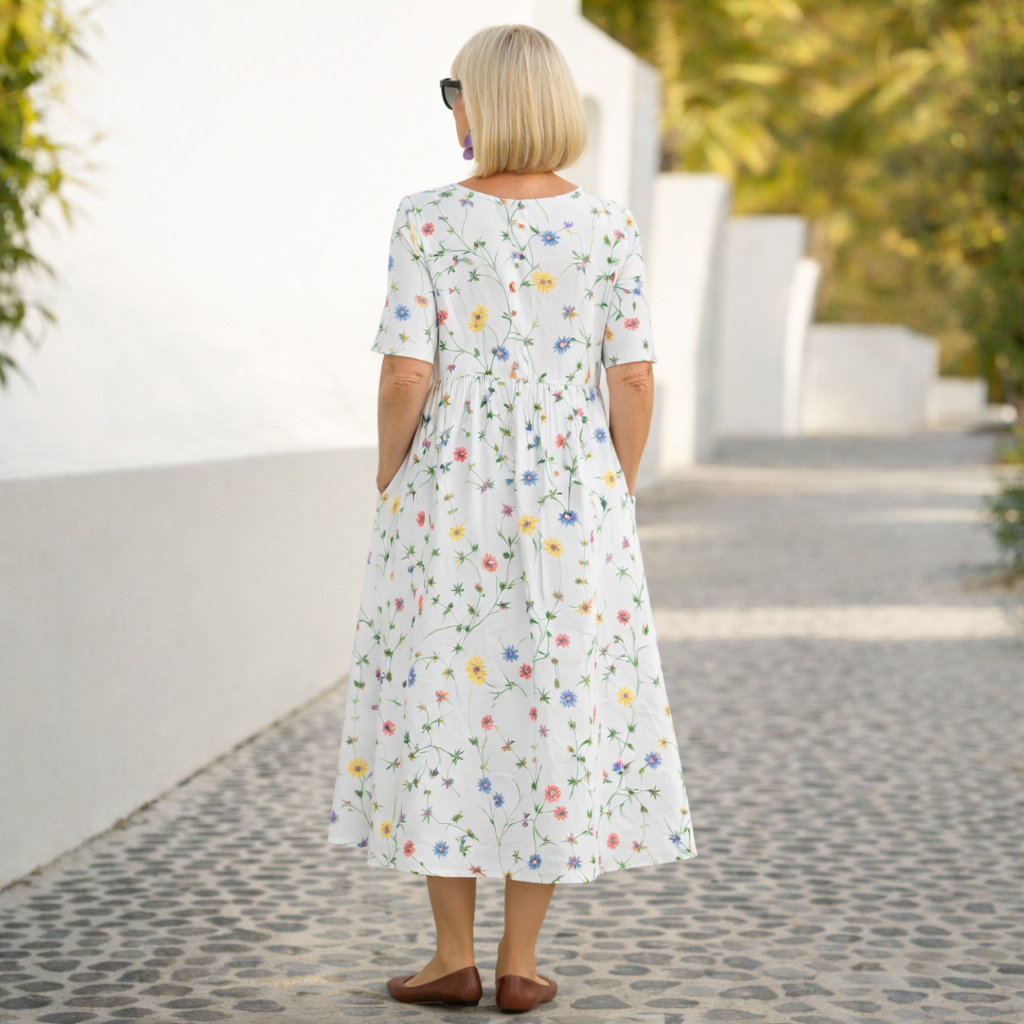 ROBIN™ | BLOMSTER MIDI-KJOLE