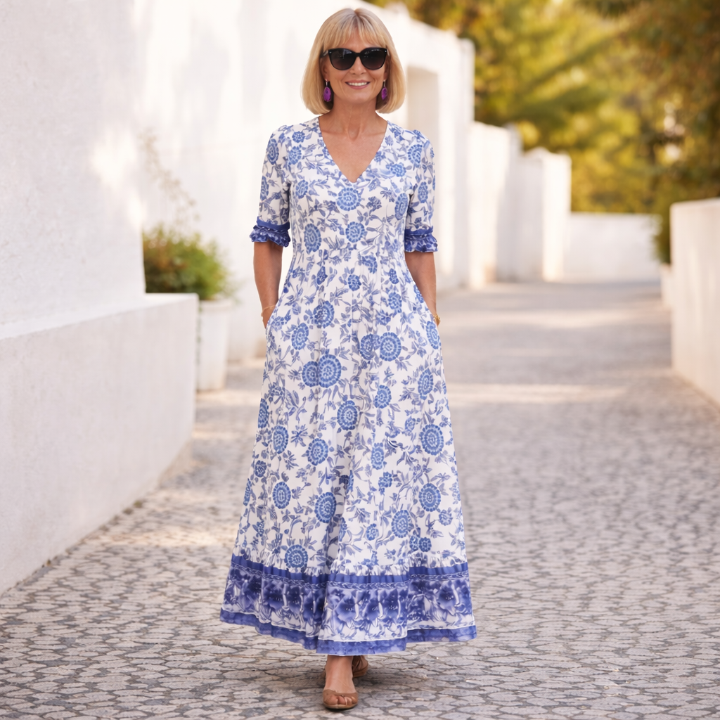 Elly | Elegant blomsterkjole med luftig preg