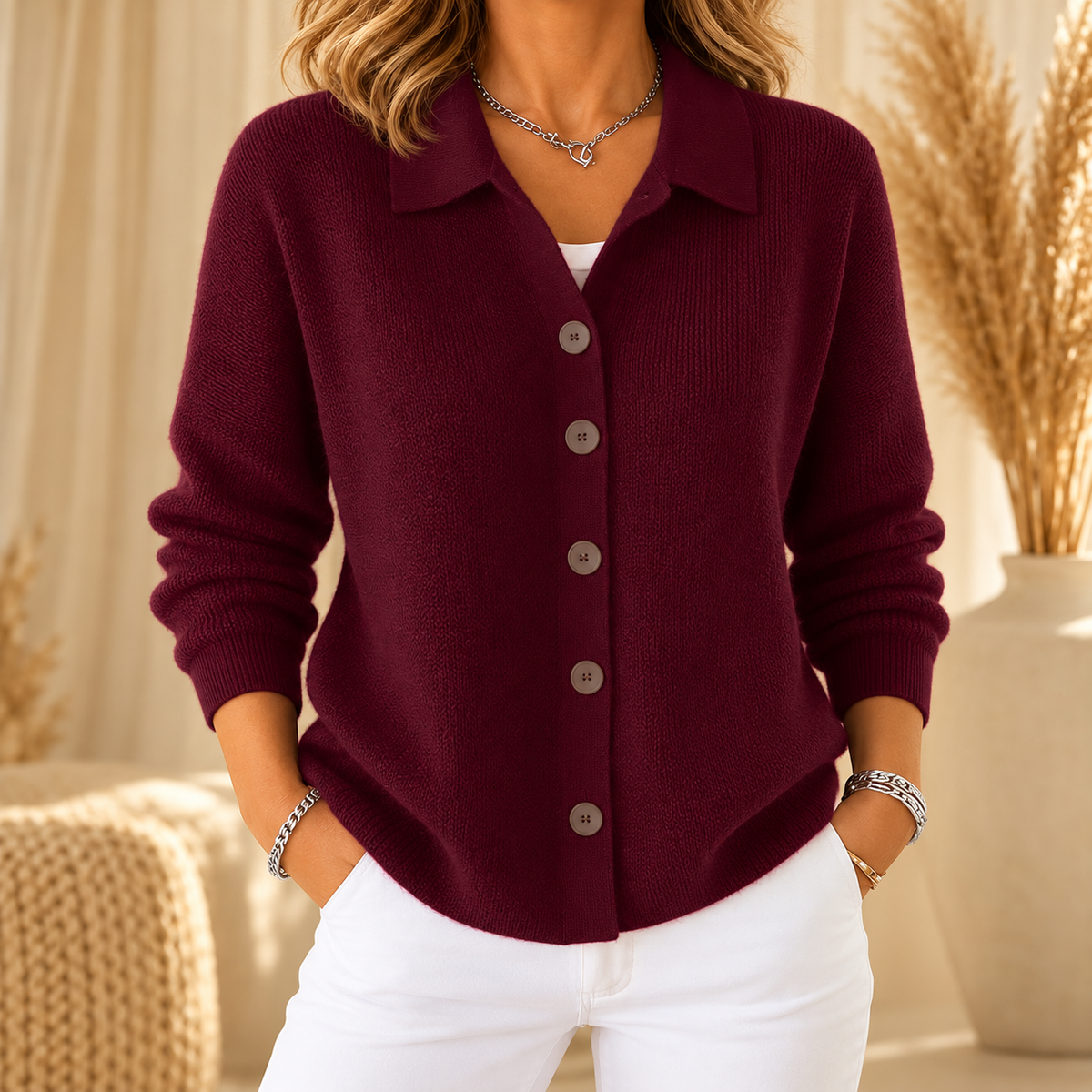 JOSEFA™ | STRIKKECARDIGAN — Vinrød
