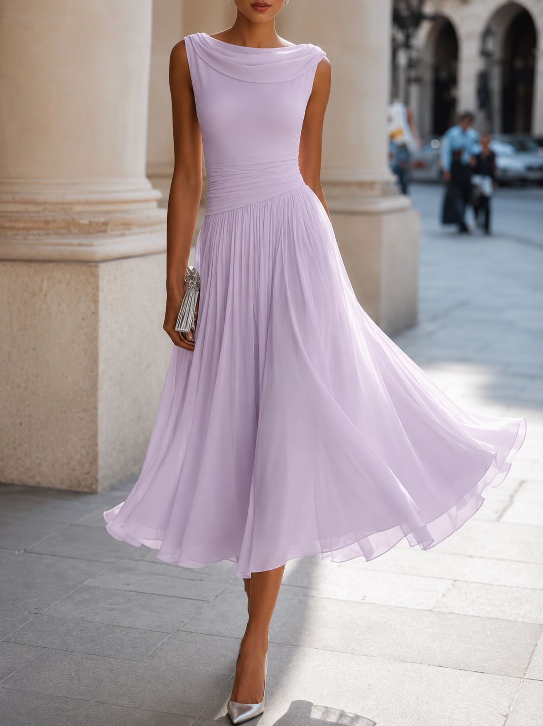 PAULINA™ | ELEGANT MIDIKJOLE — Lilla