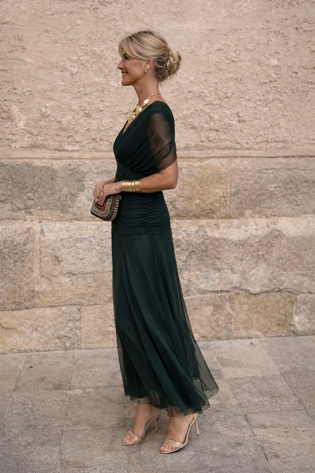 ROMANA™ | ELEGANT MIDIKJOLE — Grønn