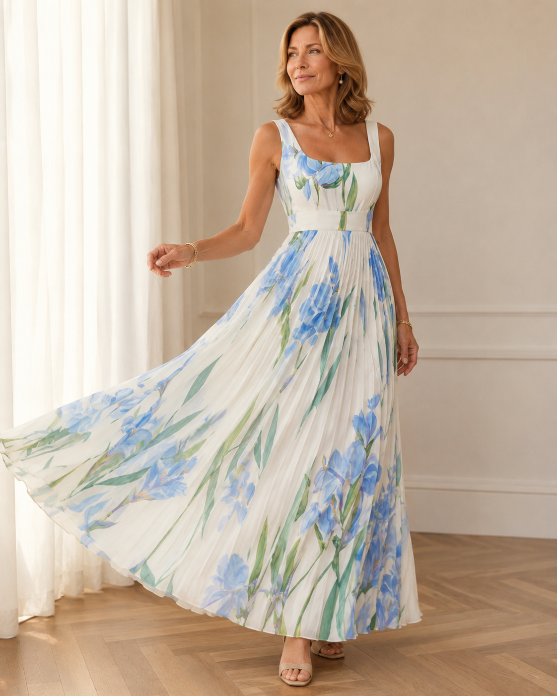 RIS™ | ELEGANT BLOMSTRET MAXIKJOLE MED A-FASONG